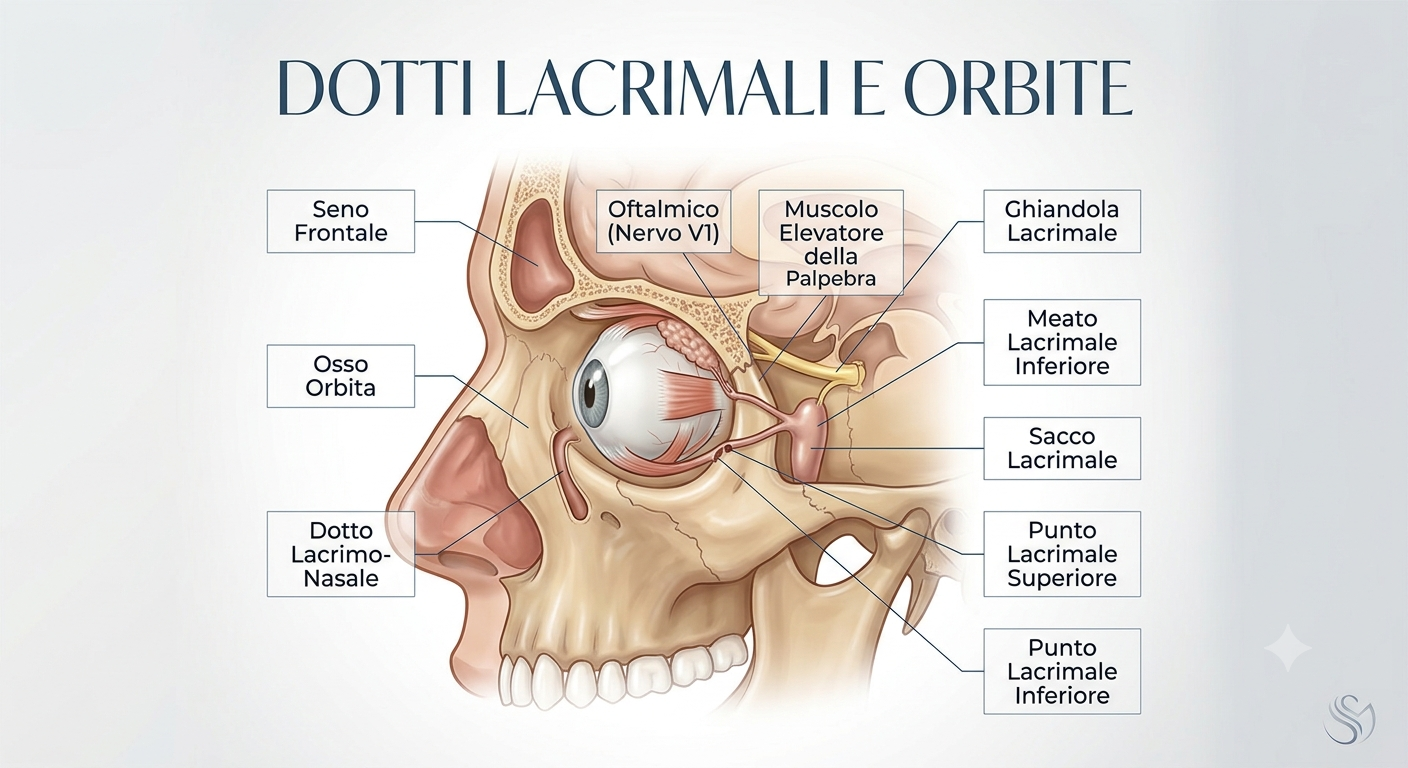Anatomia dotti lacrimali e orbite